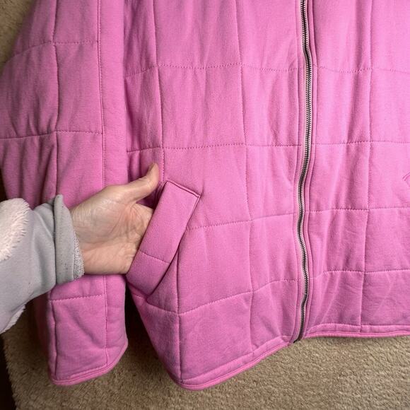 aemi+co Quilted Pink Drop Shoulder Funnel Neck Dixie Jacket Womens Sz M Cottage - Picture 9 of 16